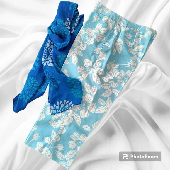 12🌴Jessica Sport floral pastel colors capris pants - Picture 4 of 10